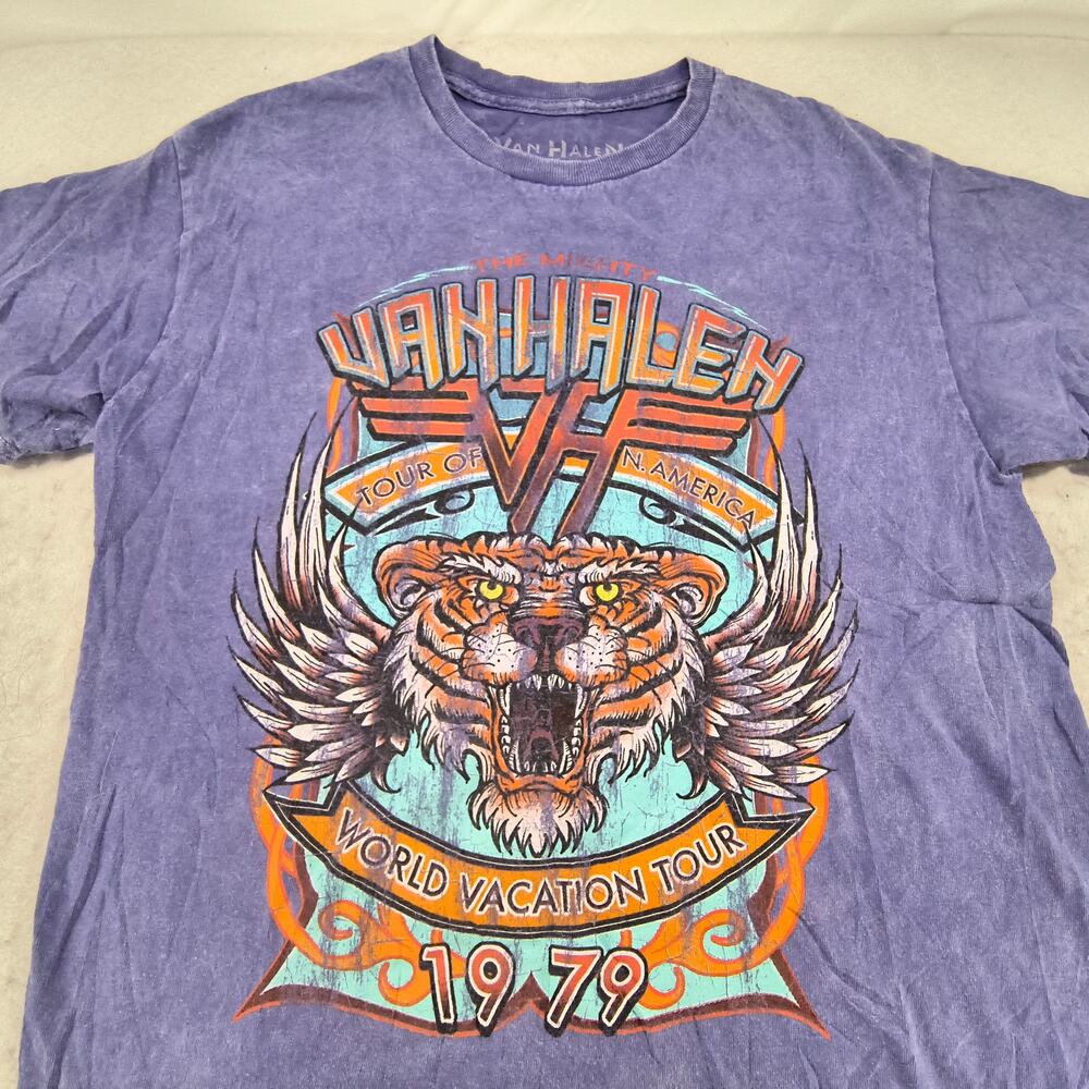 Van Halen Band Crew Neck Short Sleeve T-Shirt Adult Mens Size Medium M Purple